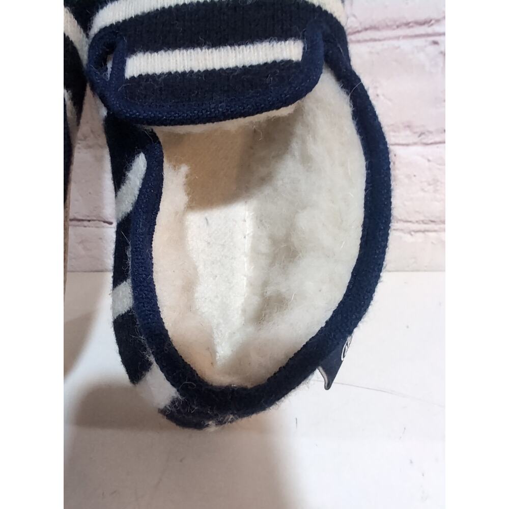 ARMOR-LUX Wool Slippers 38 US 7-8 Womens Natural Navy Stripe Indoor Outdoor - Picture 10 of 10